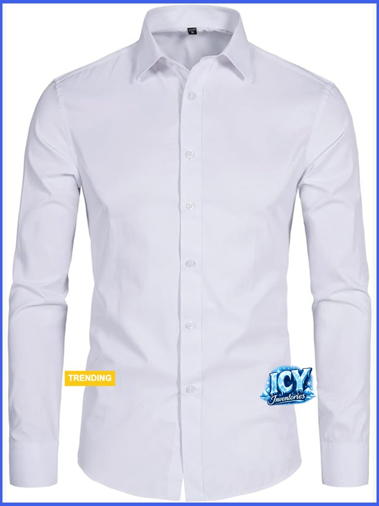 Men's Slim Fit Long Sleeve Button Down Shirt Polyester/Cotton